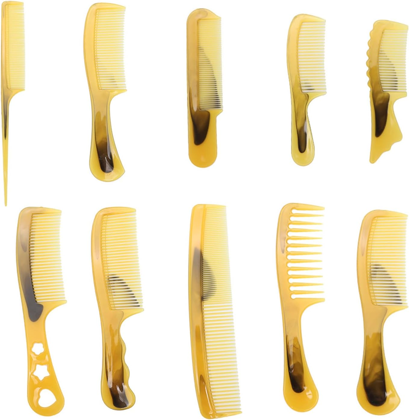 BSITSSS 10 Pieces Hair Comb, Anti-Static Tail Comb Set, Plastic Wide Tooth Comb, Hairdressing Comb, Hair Parting Comb, Combs for Women Men, Combs Multipack for Long Wet Thick Curly All Type Hair image number 1