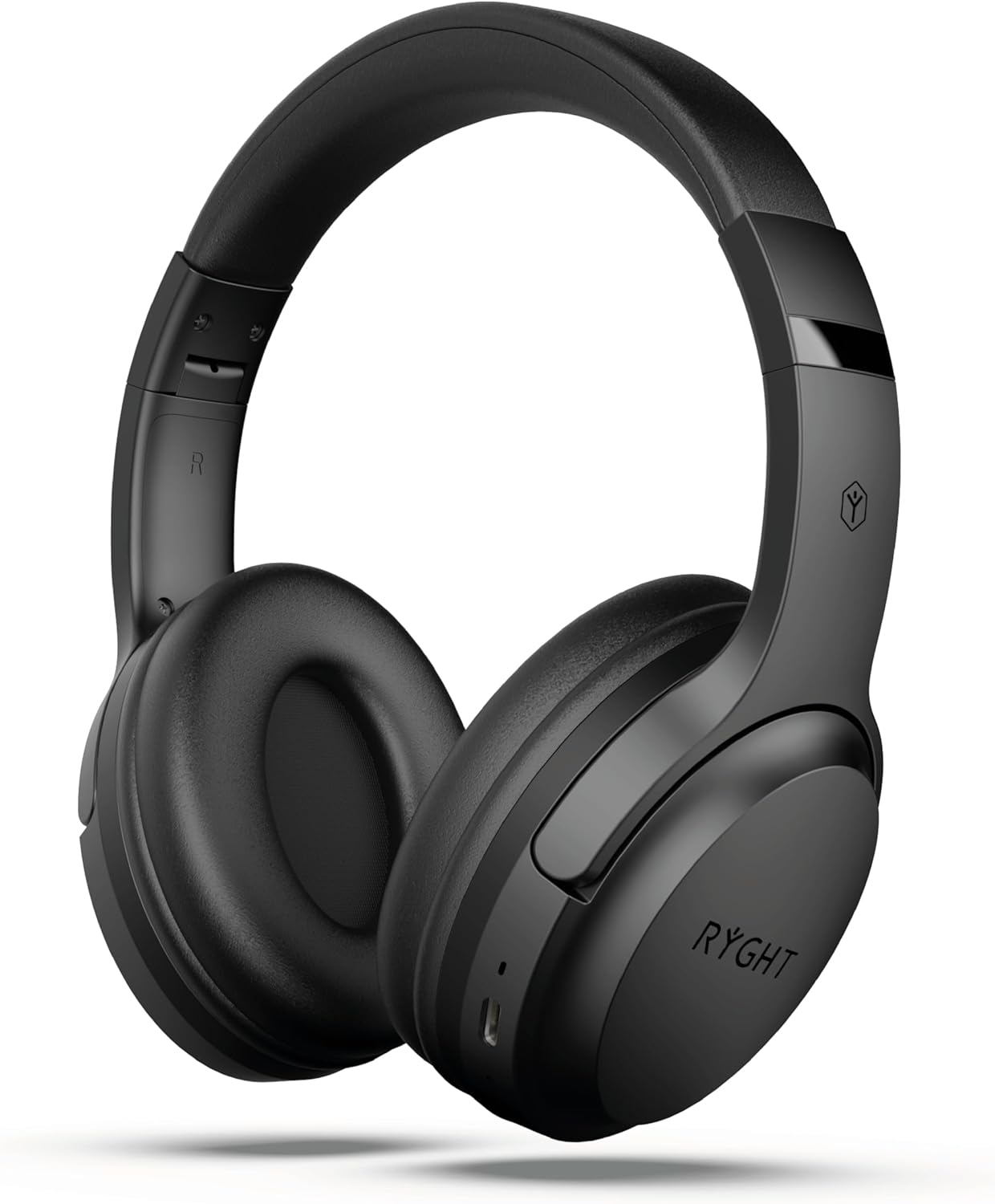 RYGHT Tempo Wireless Headphones - Clear Stereo Sound, 20 Hours Battery Life - Foldable, Lightweight, Music Control, Volume, Answer Calls, Activate Voice Assistants, Padded Ear Cups -