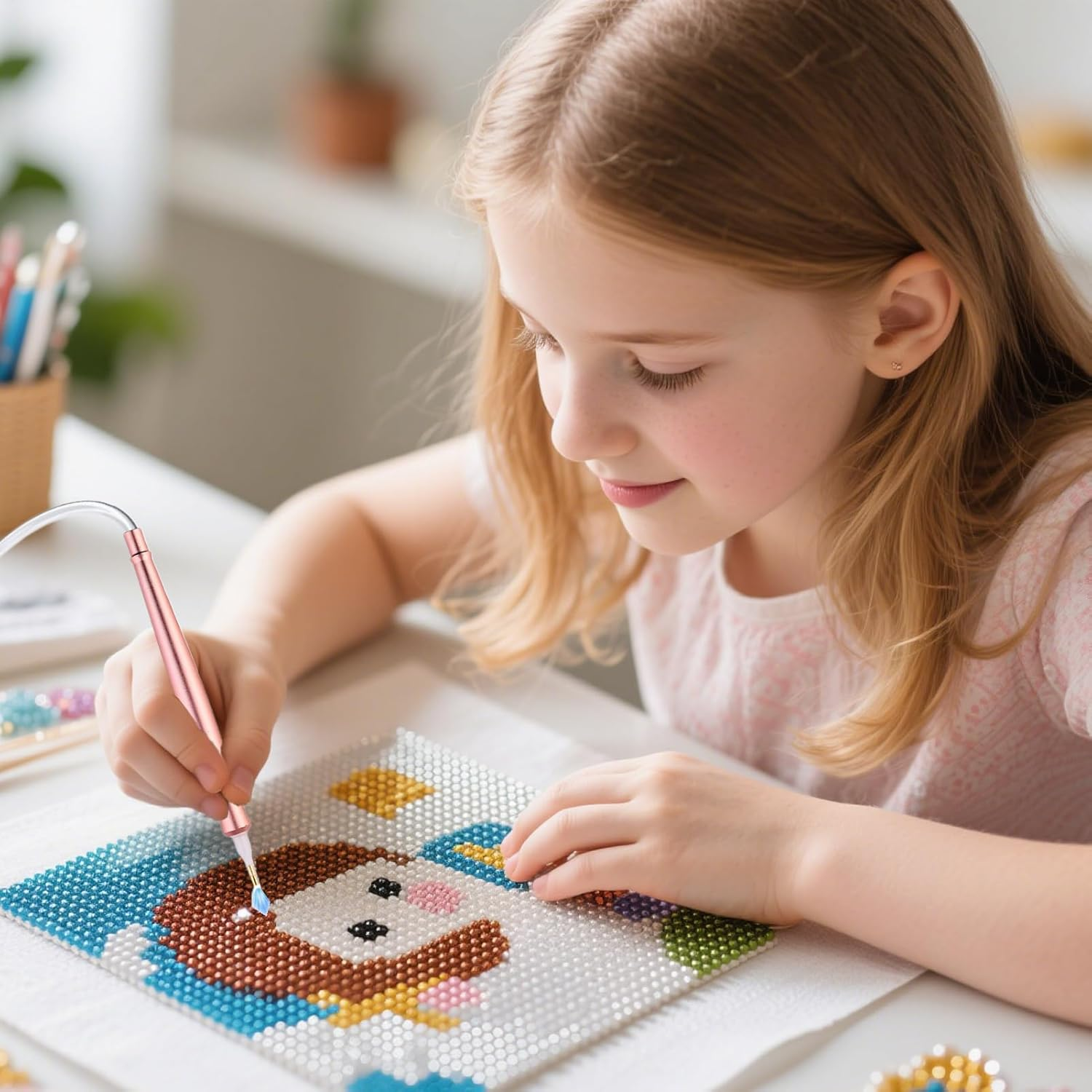 Wrohto Rhinestone Art Pen | Electric Rhinestone Art Painting Pens Vacuum - Automatic Applicator USB Accessories Portable for Event Decor Setup Crafting Projects Beginners image number 3