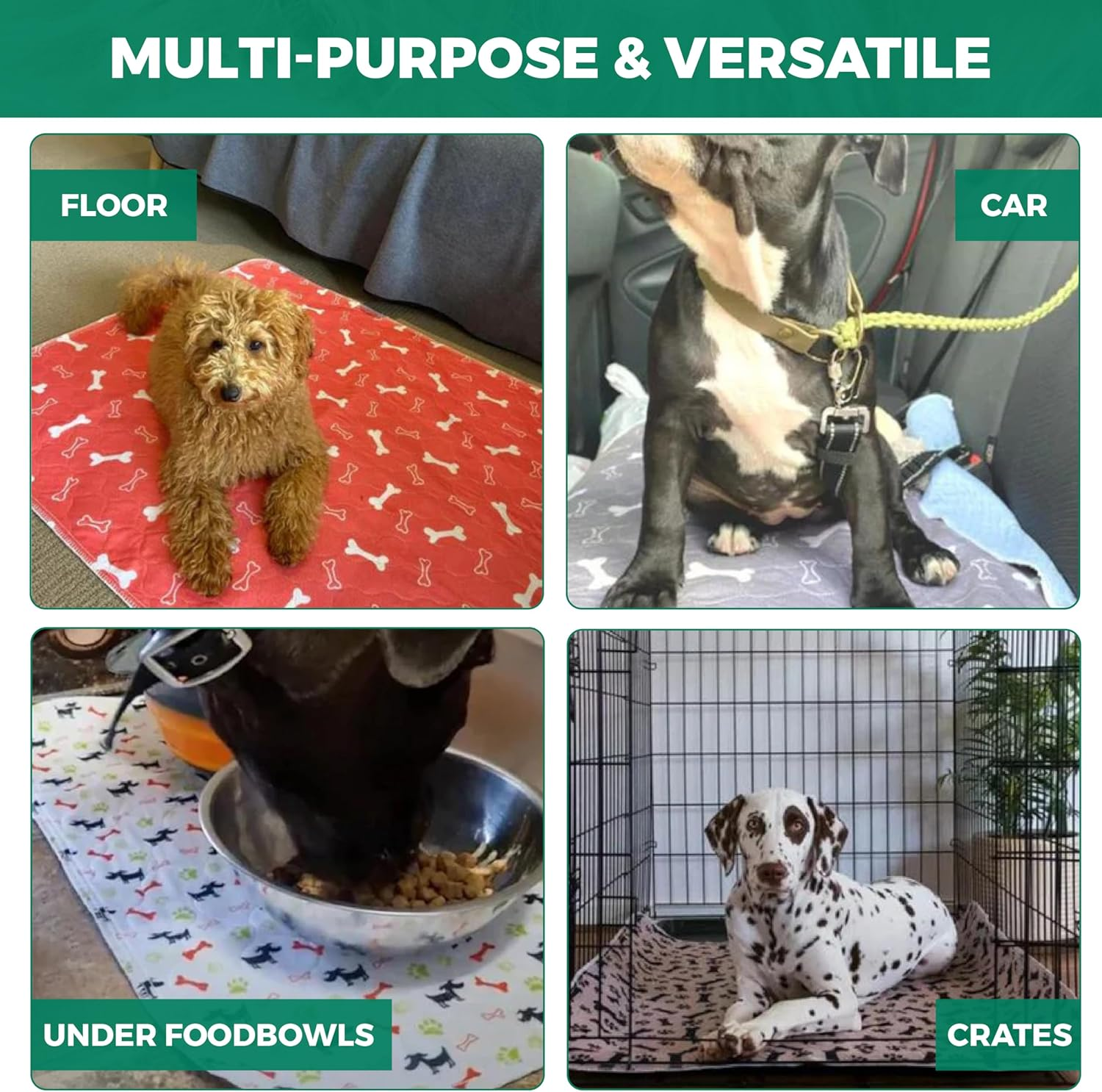 Orange Reusable Puppy Pads - Accident Proof - Ultra Absorbent - Washable Dog Pee Pads - Multi-Purpose Protection - Waterproof Dog Mats for Floors (Medium (70 X 80Cm)) image number 5