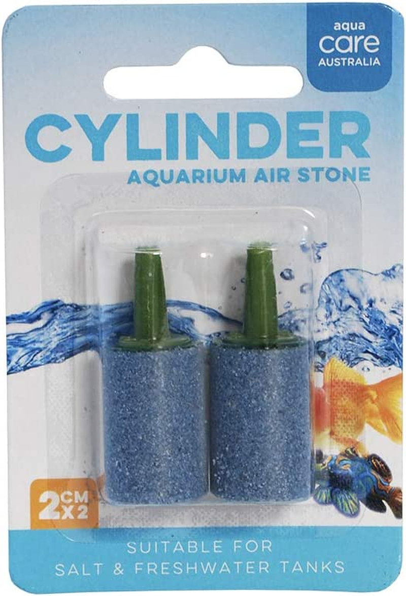 Aqua Care Aquarium Cylinder Air Stone, 2.5Cm, 2PK - Ideal for Adding Oxygen to Your Aquarium, Creates Beautiful Bubble Wall, Suitable for Saltwater & Freshwater Tanks, Durable & Easy to Use, Fish Tank