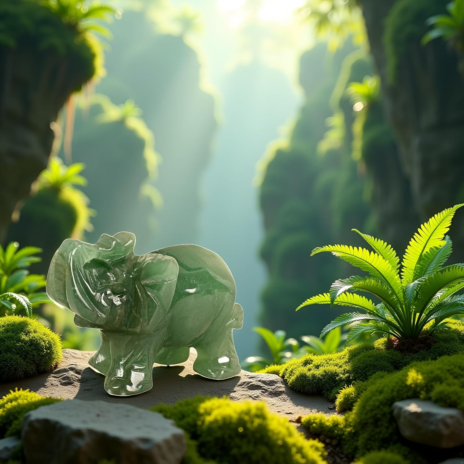 Green Elephant Ornament, Elephant Statue, Jade Stone Handcraft Natural Green Jade Stone Elephant Statue Decor Toys in Hand Home D&eacute;cor Accents,Jade Stone,Elephant 0Rnament,Sculptures image number 1