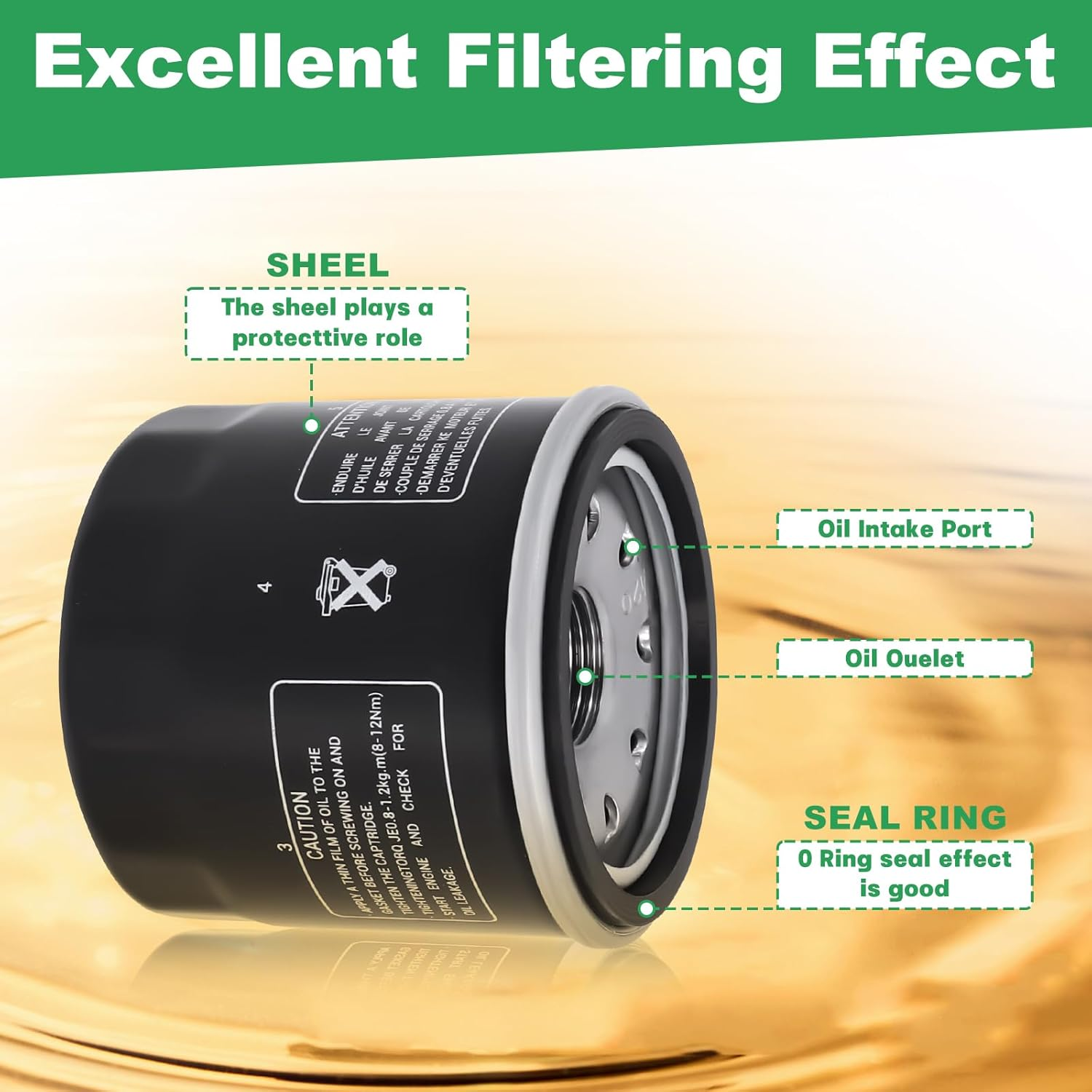 2520799 Engine Oil Filter for Polaris 2009-2019 Scrambler Sportsman XP 850 570 Engine Oil Filter 3089996 2520799 (2 Pack) image number 5