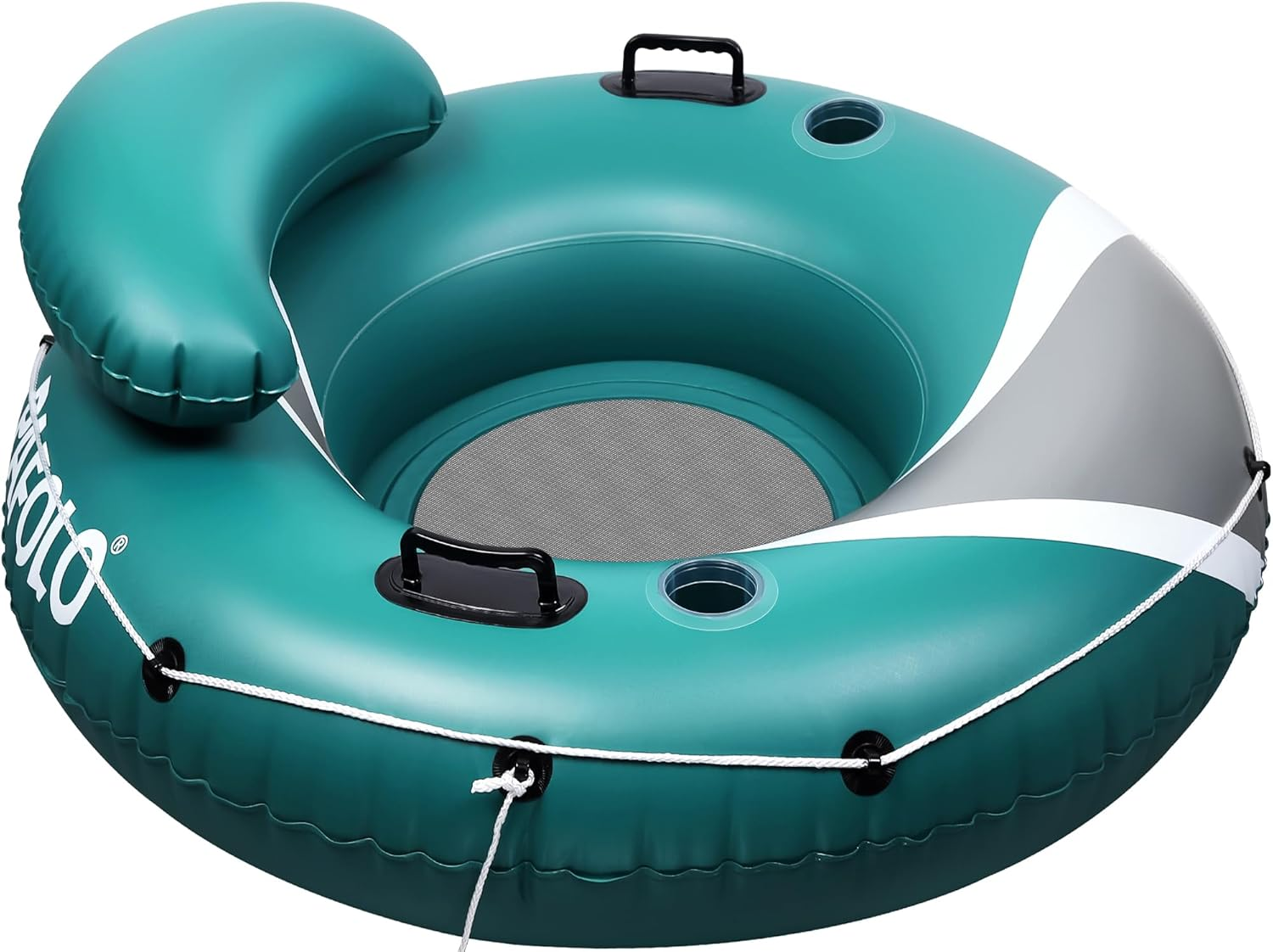 Pool Floats Adult, Lake Floats for Adults Heavy Duty, Water Floats for Adults, River Run I Sport Lounge with Headrest, 53" Diameter, 2 Cup Holders/2 Heavy-Duty Handles