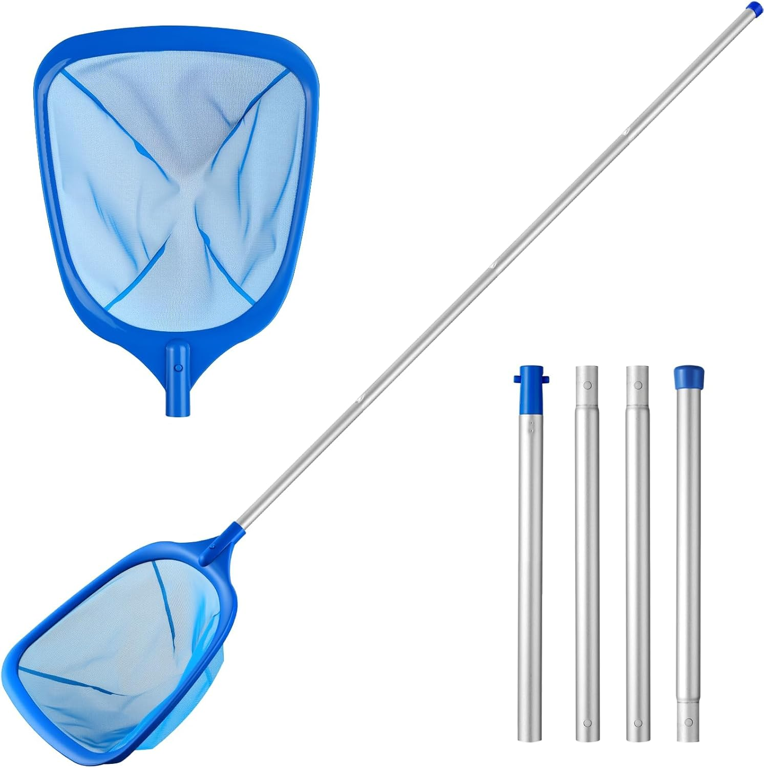Pool Skimmer Net Deep Pool Leaf Net with Reinforced Frame Large Capacity Rake for Cleaning, Debris Pickup Removal image number 3