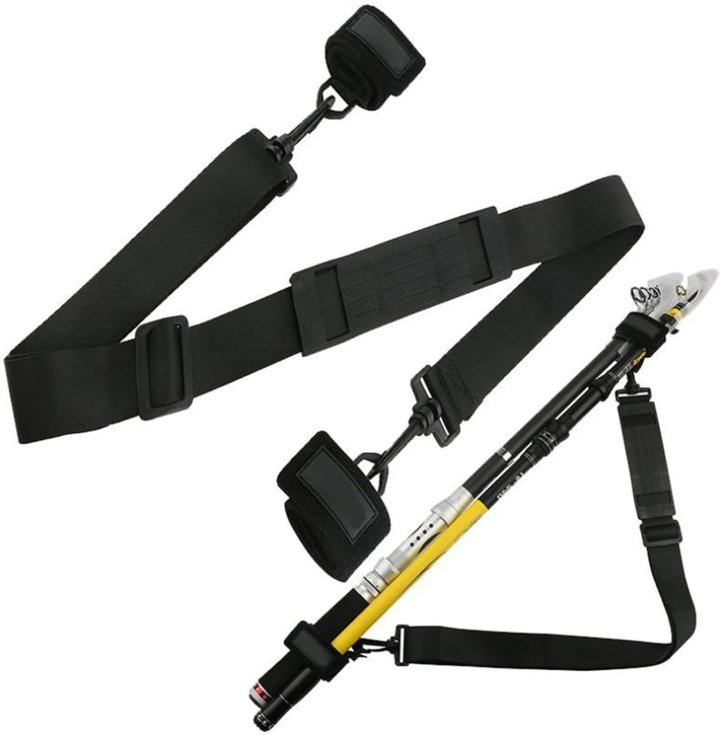 Fishing Rod Carrier Strap, Portable Fishing Pole Shoulder Belt, Adjustable Fishing Rod Pole Carry Strap Travel Tackle Fishing Rod Belt image number 6
