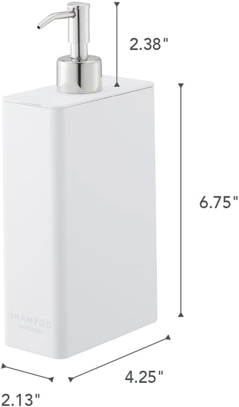 Yamazaki Home Tower Shower Dispenser - Contemporary Bottle Pump - Shampoo - Abs Plastic - 24 Fluid Oz., 700 Ml