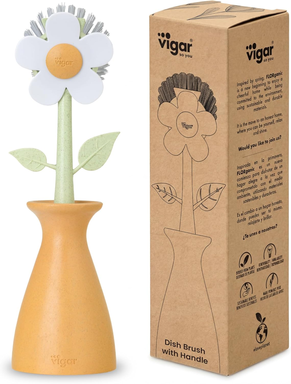 VIGAR Dishwasher Brush with Orange Florganic Vase image number 4