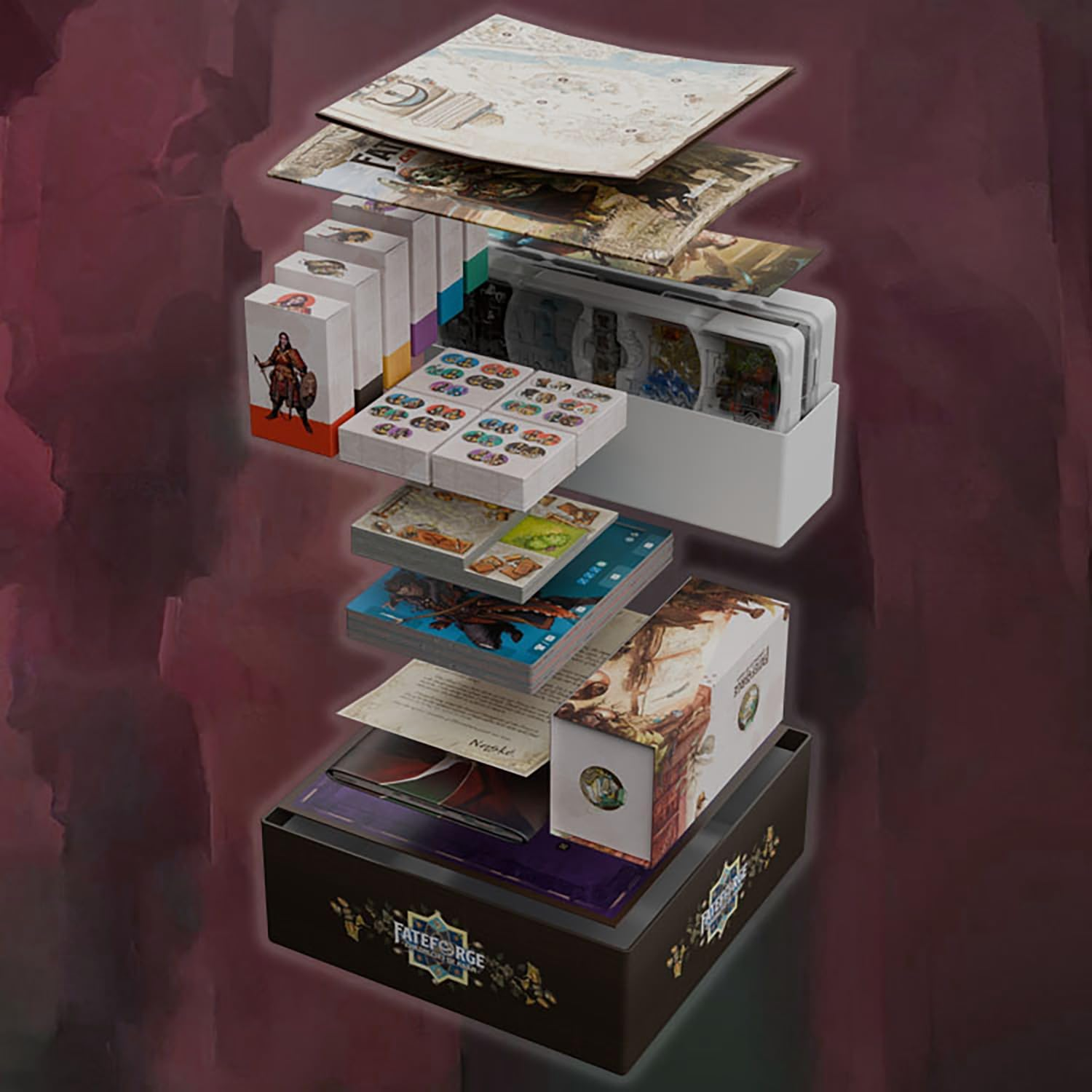 Mighty Boards: Fateforge Chronicles of Kaan - Strategy Board Game, App Story-Driven Co-Op Action Adventure, Fast-Paced Combat, Age 14+, 1-4 Players image number 5