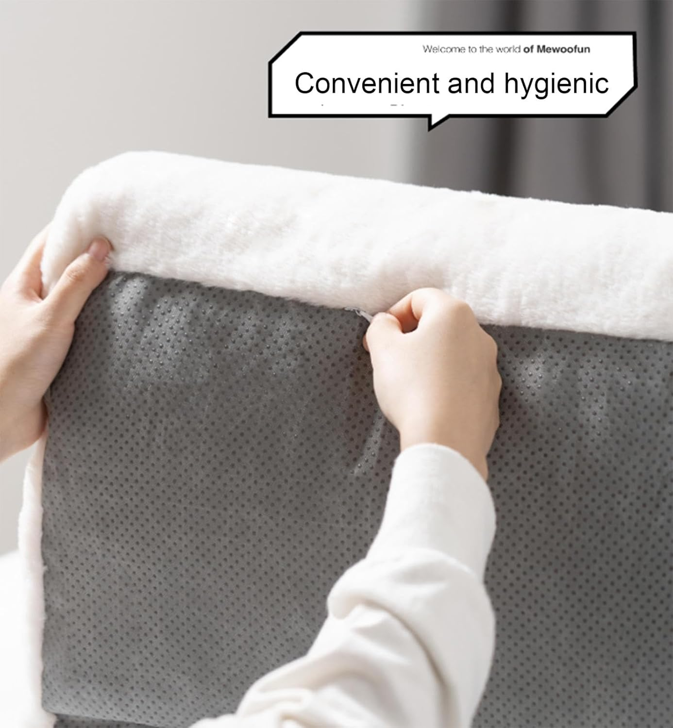 Fashion Cat Sofa Bed Cat Couch - Fluffy Anti-Collapse Large Cat Beds Kitty Furniture, Cloud Cat Sofas with Non-Slip Bottom Winter Kitties, 66 * 48 * 33Cm,A