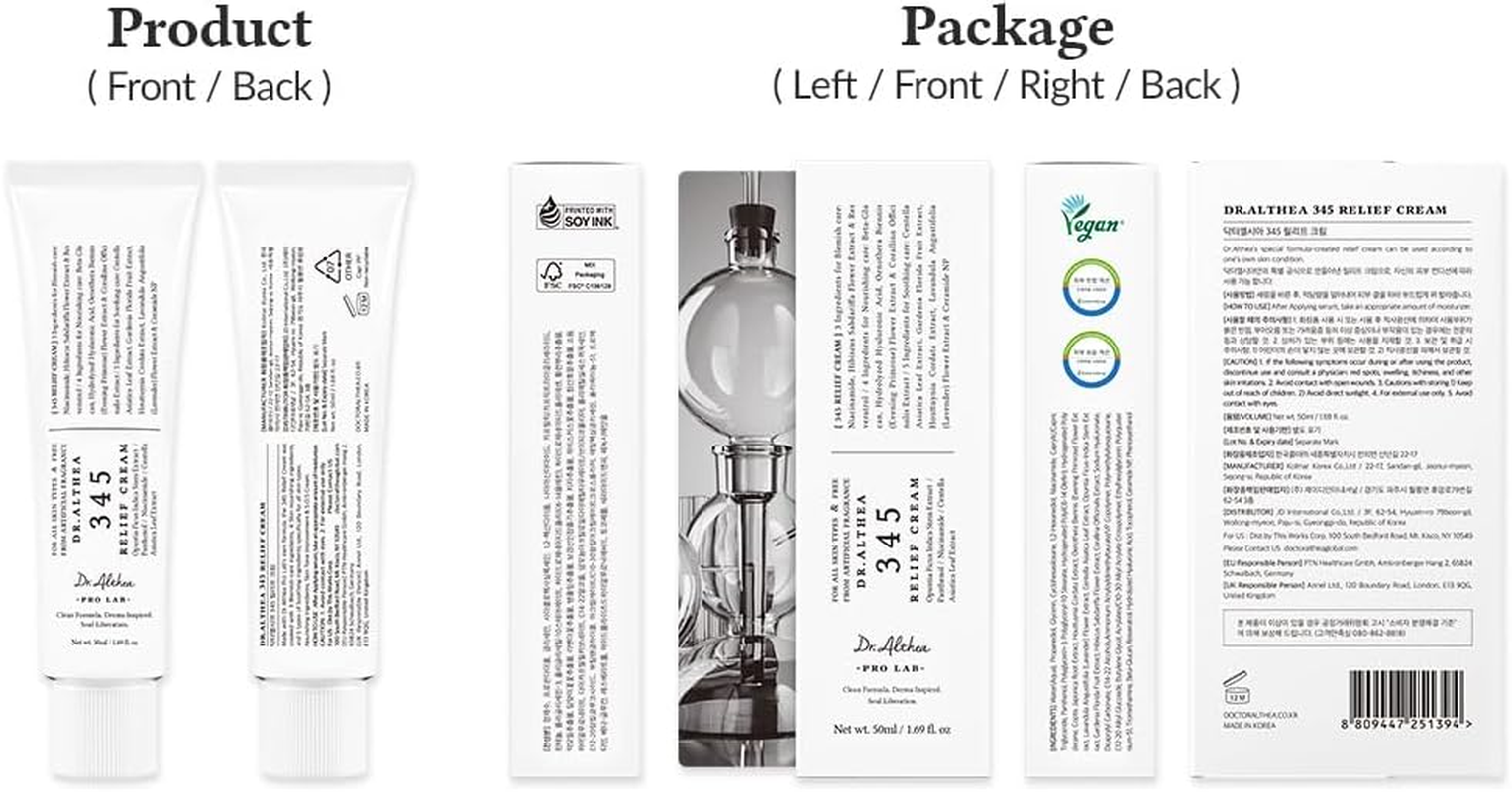 Dr.Althea 345 Relief Cream | Daily Face Moisturizer | Blemish Relief Care | Soothing Recovery & Moisture with Niacinamide, Panthenol | Korean Vegan Skin Care for All Skin Types | 50Ml (Pack of 1) image number 6