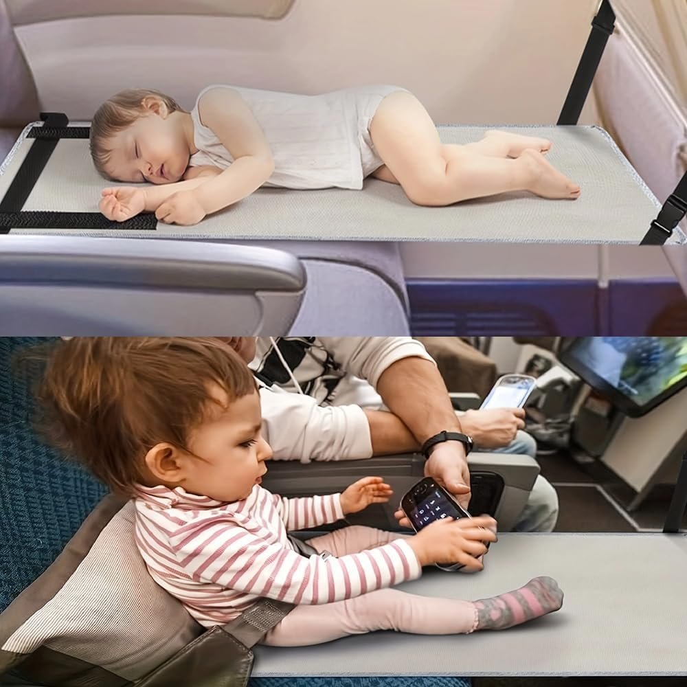 Poemtian Portable Children'S Airplane Footrest Kids Travel Bed Toddler Airplane Seat Extender Aircraft Pedals Foldable Design image number 3