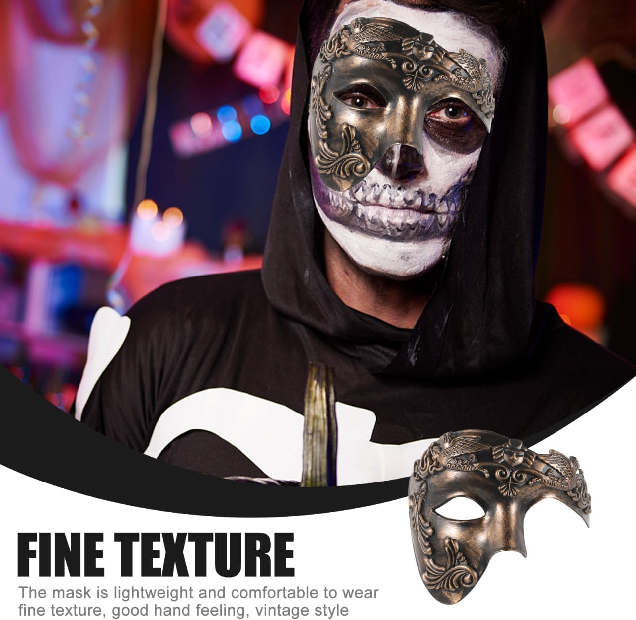 Ifundom Mardi Gras Masquerade Mask Venetian Party Mask Vintage Antique Masks for Cosplay Carnival Mask Props Halloween Mask image number 4