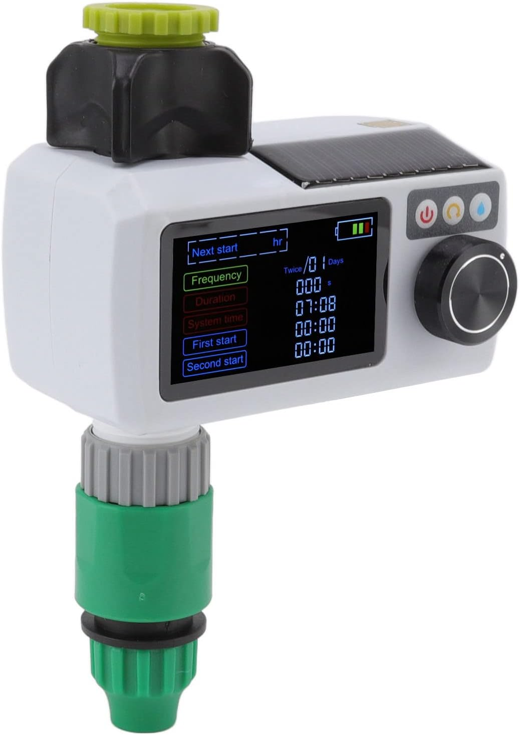 Solar Sprinkler Timer, Rain Detection Solar Power Large Screen Self Check Irrigation Timer for Garden for Courtyard for Balcony image number 2