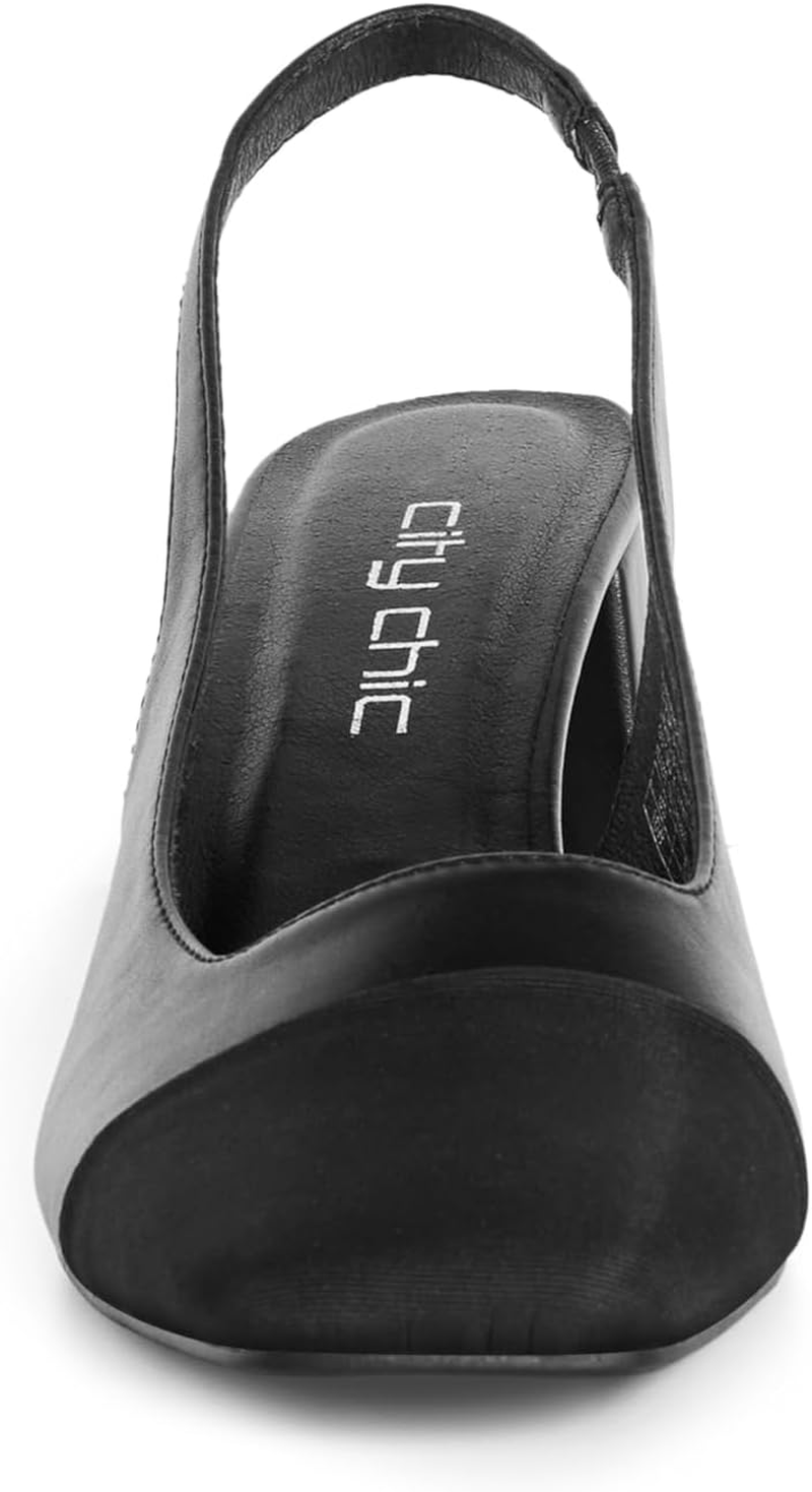 City Chic Women'S Wide Fit Slingback Sandals - Chelsea image number 4