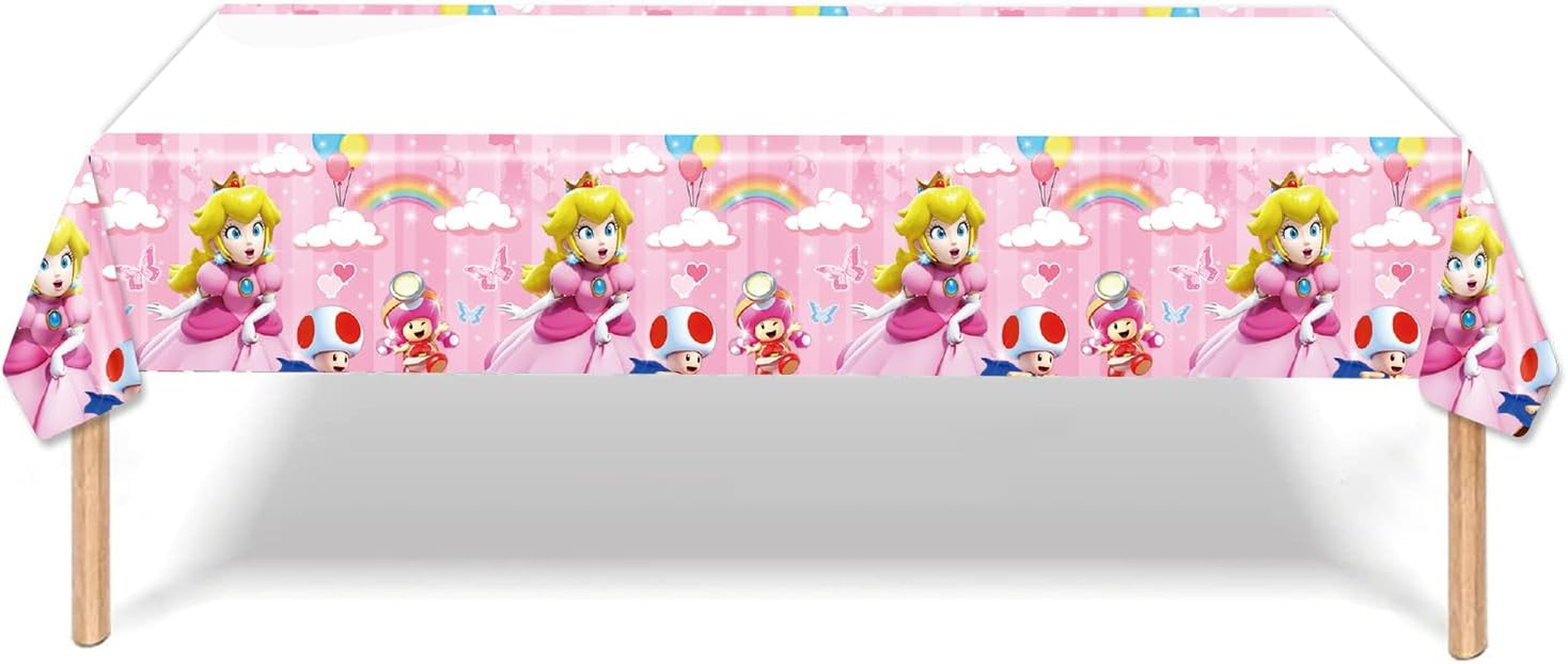 GYSIXGAOSU 41Pcs Princess Peach Birthday Decorations, 20 Plates, 20 Napkins and 1 Tablecover for Princess Peach Birthday Party Supplies image number 3
