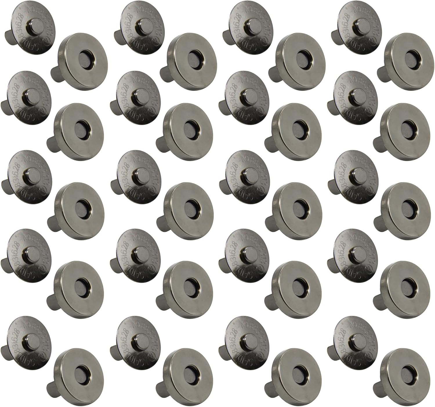 MYUBWTF 20 Set Magnetic Button Clasp Snaps, 3/4&ldquo; Purse Magnetic Bag Fastener Clasp, Magnetic Button Replacement Kit for Sewing, Craft, Purses, Bags, Clothes, Leather (Antique Brass)