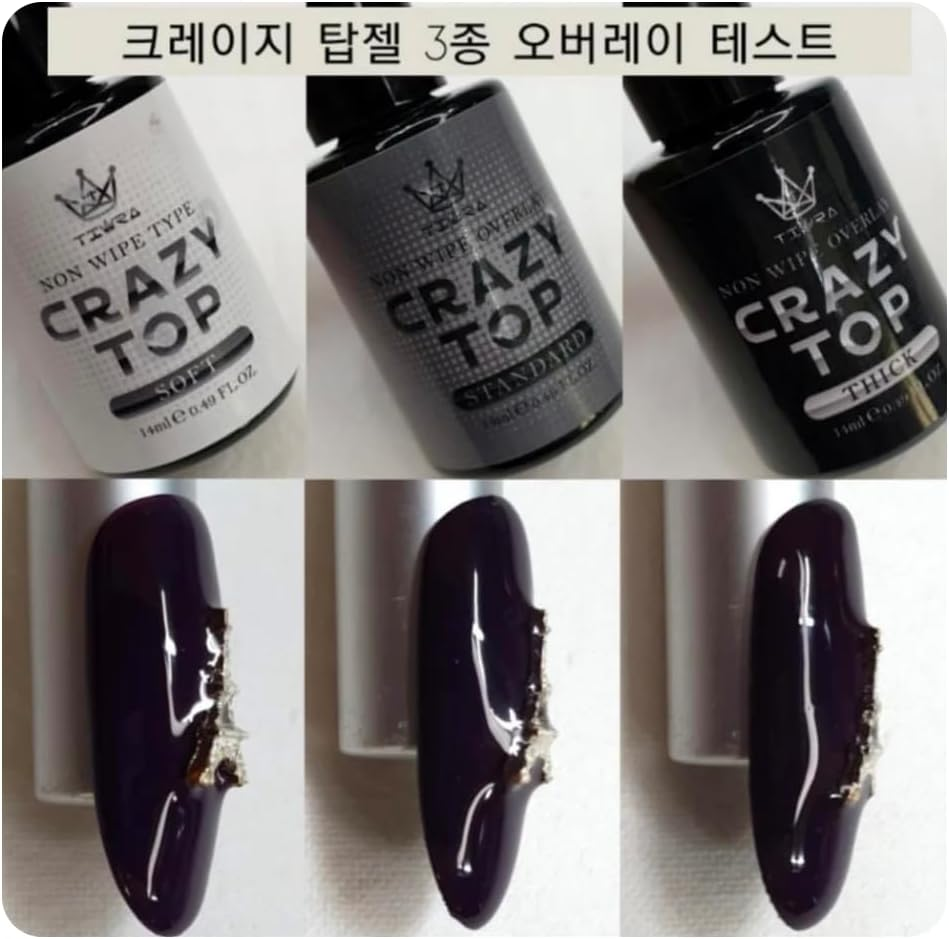 Jin.B X GRACIA Tiara Crazy Top Nail Gel, No Wipe, Ultra Shiny, Bottle with Brush, 14Ml - Various Formulations (Soft (Low Viscosity)) image number 3