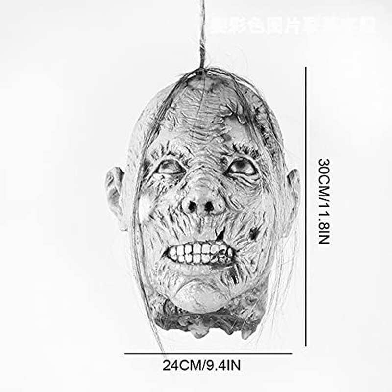 Mummy Head Hanging Ornament, Creepy Halloween Props Pendant Durable Halloween Horror Hanging Head Decoration for Home Haunted House Bar/1133 (Size : Female) image number 6