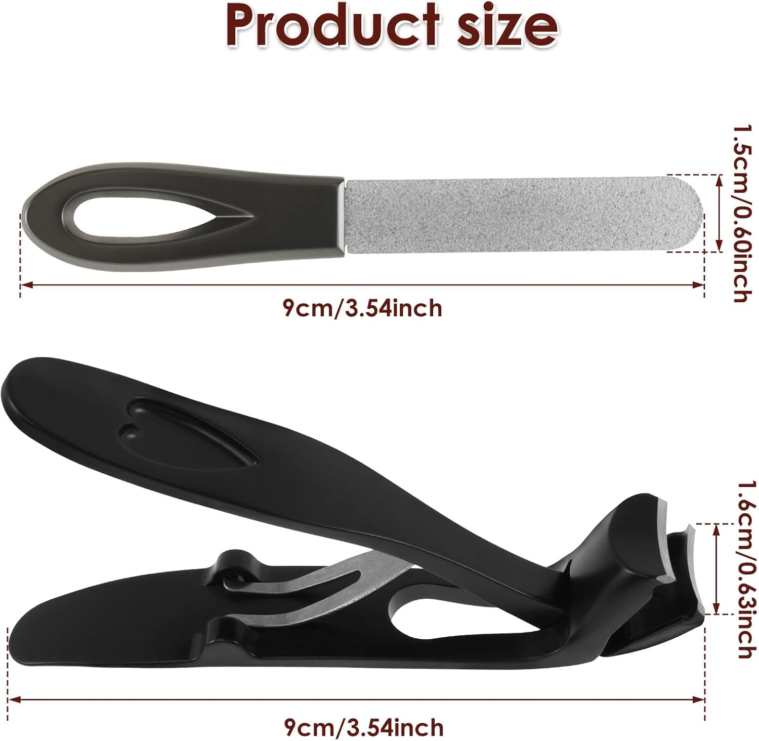 4 Pcs Nail Clipper Angled Head for Senior Ergonomic Toenail Trimmer for Thick Nails with Wide Jaw Opening Fingernail Clippers with Nail File for Men Women image number 3