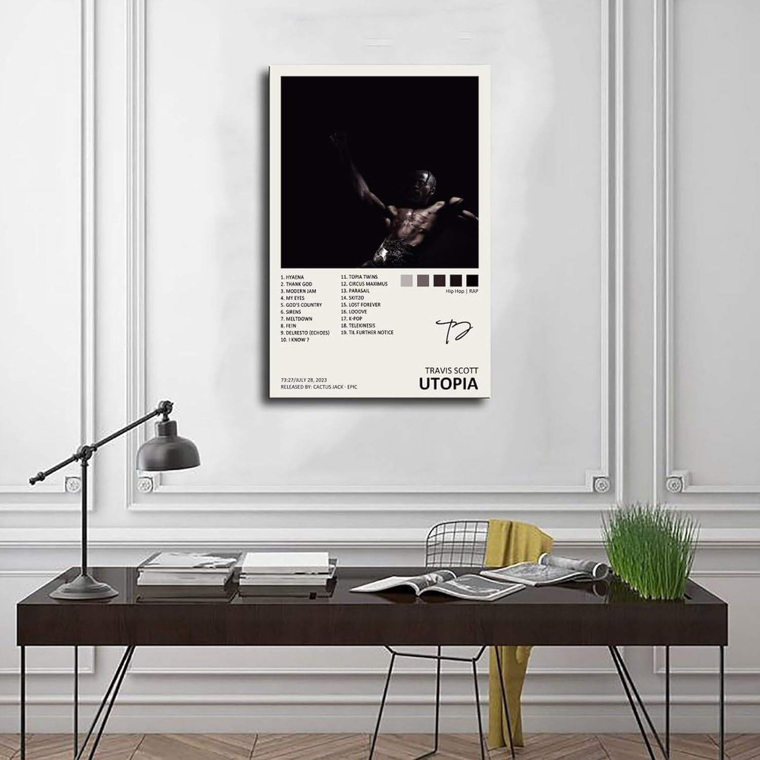 YEZLH Travis Poster Scott Utopia Music Album Cover Signed Limited Canvas Poster Wall Art Decor Print Picture Paintings for Living Room Bedroom Decoration Unframe:12X18Inch(30X45Cm) image number 3