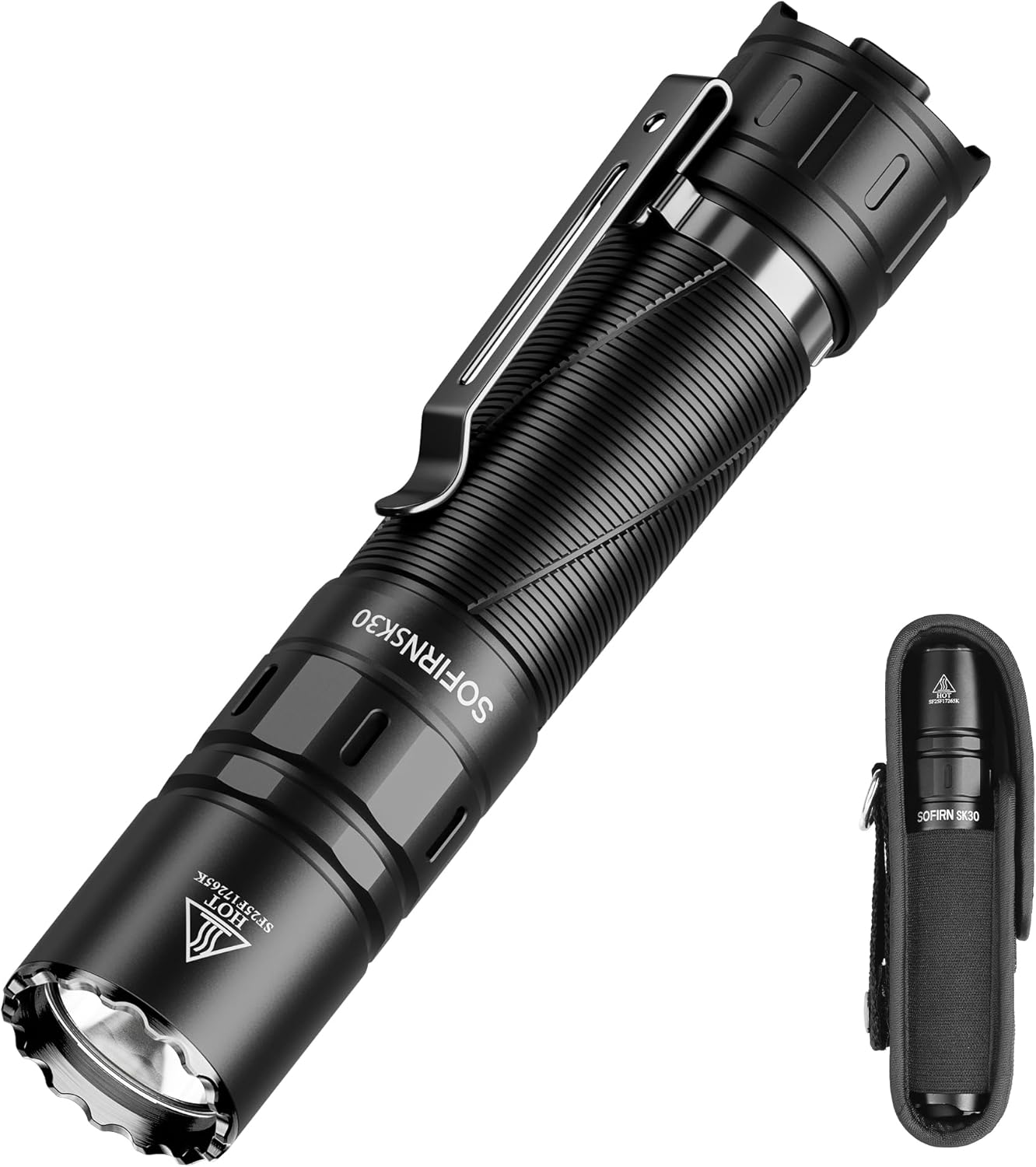 Sofirn SK30 Torch Rechargeable, 3000 High Lumens Tactical Flashlight Dual Switches 6 Modes Type-C IP68 Waterproof for Camping, Home, Emergency, Heavy Duty image number 4
