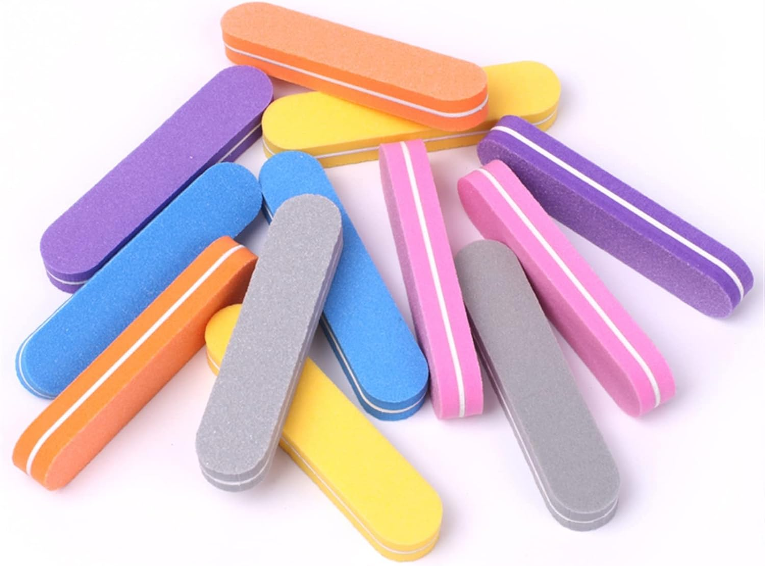 TRUSTTWO 200Pcs Mix Color Mini Nail File Buffers Sponge 100/180 Double Sided Sanding Block Lime a Ongle Sanding Polishing Nail Art Files the New (Color : Yellow) image number 2