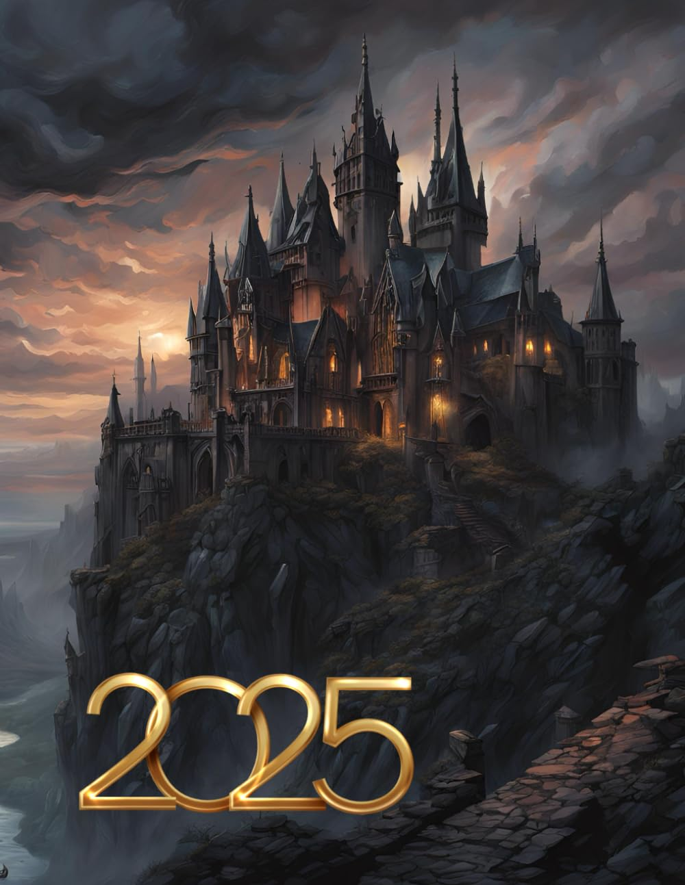 Gothic Castle Weekly Planner2025: 8.5" X11" Inches Daily, Calendar