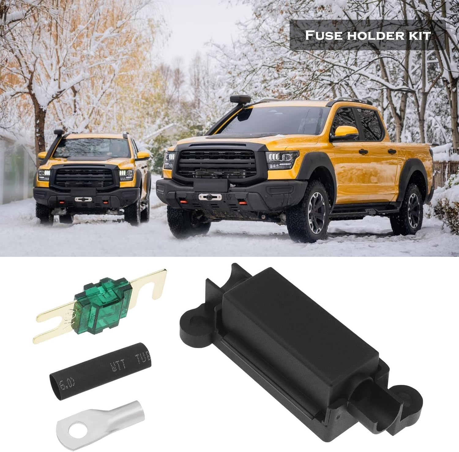 SING F LTD 1 Set Car Fuse Holder with Lock Nuts Midi Fuses Ring Terminals Heat Shrink Tubing for Motorcycles Cars Trucks Vehicles Safety Fuse Holder 40A image number 6