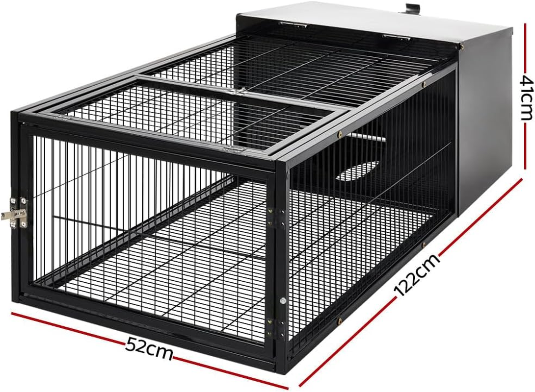 I.Pet Rabbit Hutch Bird Cage Ferret Guinea Pig Rat Bunny Cages Pet Enclosure House Carrier Habitat,Ourdoor Indoor for Small Animals, 120Cm Length Metal Steel Slide-Out Tray Lockable image number 4