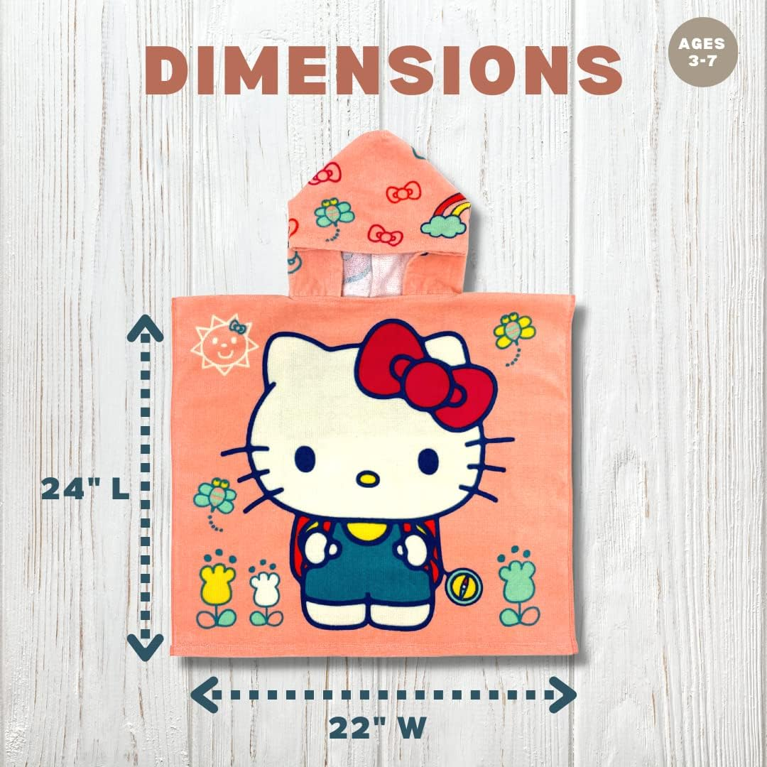 Franco Hello Kitty Kids Beach/Pool/Bath/Camping Hooded Towel Poncho 24" X 22", Absorbent Cotton Cover Up, (Official Licensed Sanrio Product) - Lol Surprise! image number 7