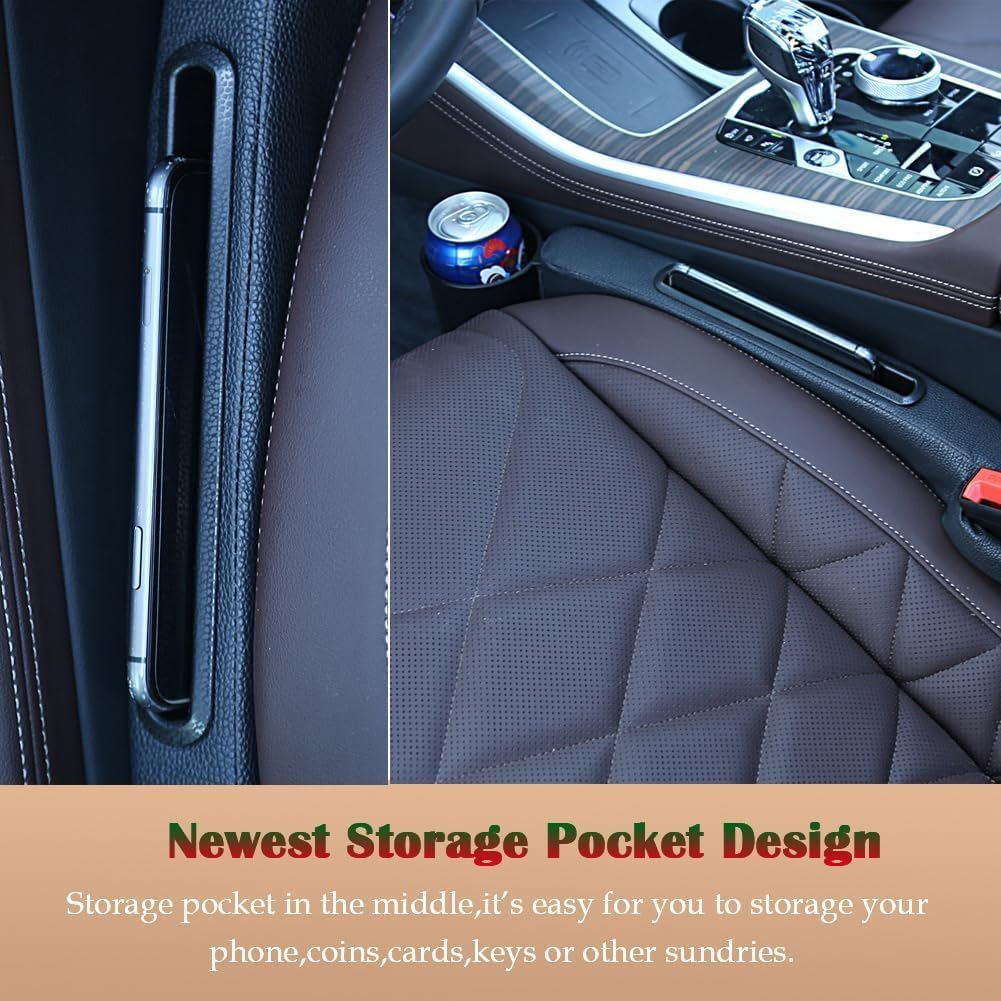 Car Accessories,Car Gap Plug with Pocket Organizer and Removable,3In1 Cup Holder Prevent Small Items from Falling,Car Seat Gap Storage image number 1