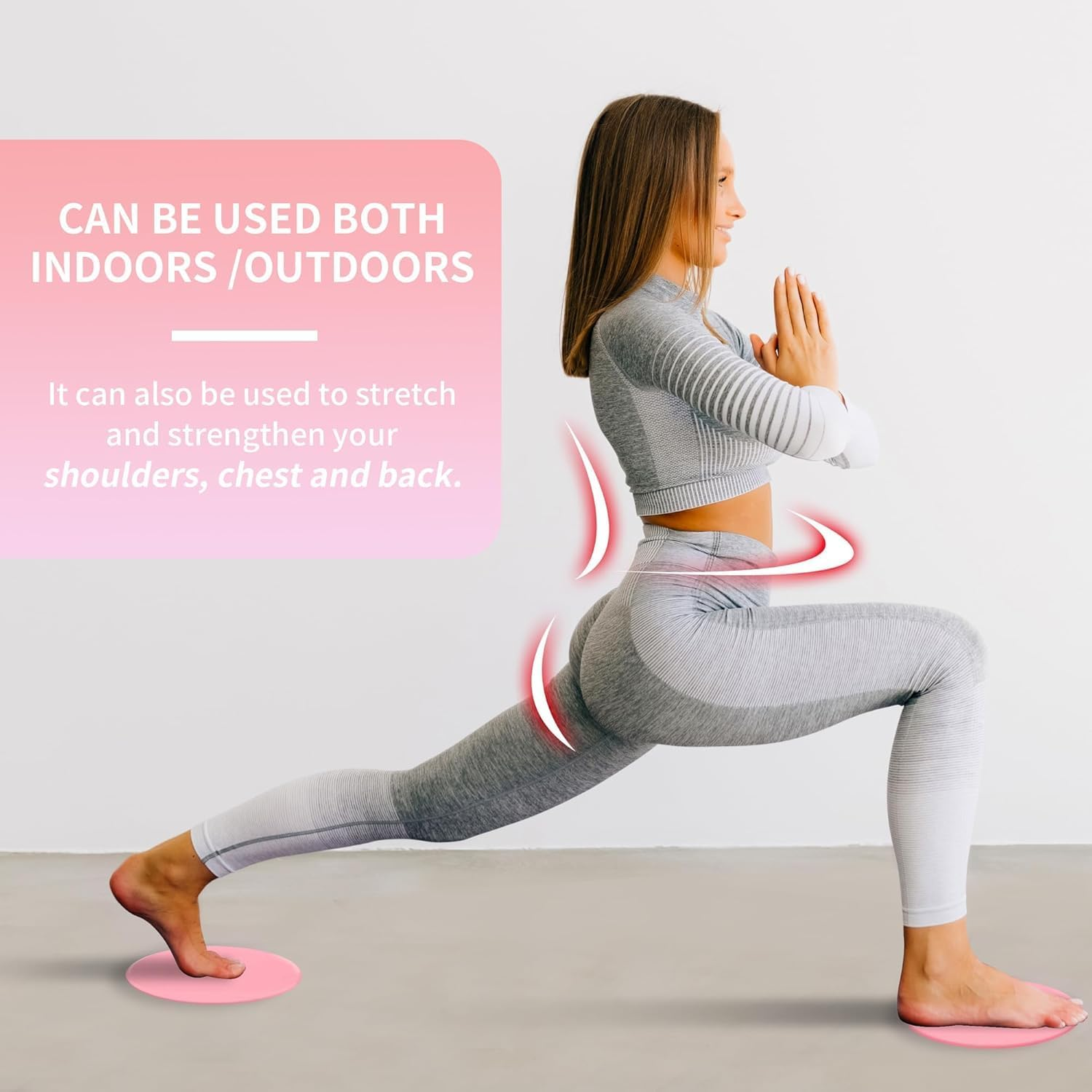 2 Pair Exercise Core Sliders, Yoga Pilates Gliding Disc, Sliders for Working Out Gliding Disc Liders Exercise Fitness Sliders, Fitness Home Gym Stretch Double Sided Sliding Plates image number 5