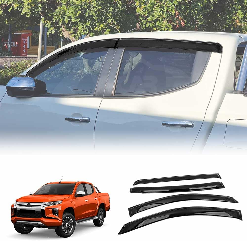 X-CAR Weather Shield Weathershield Window Visor Compatible with Mitsubishi Triton Double Cab 2006-2015 image number 6
