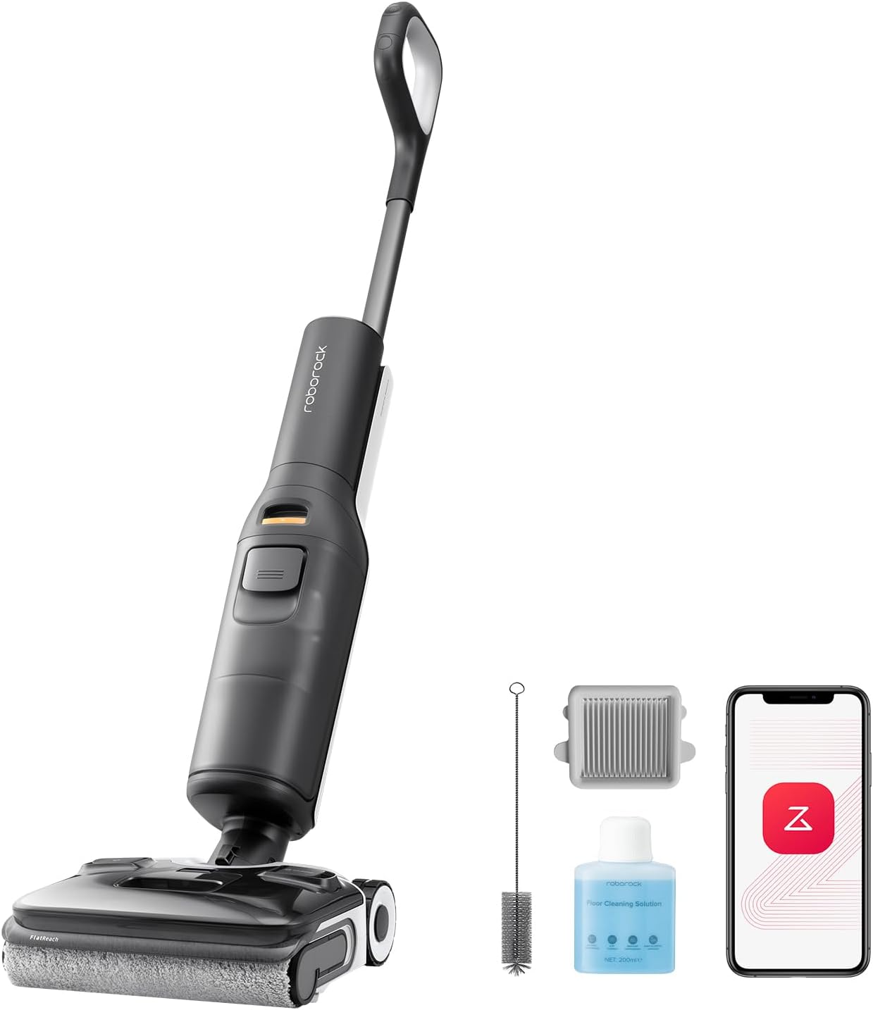 Roborock F25 ACE Wet Dry Vacuum Cleaner, Cordless Vacuum Mop All in One for Hard Floor, 20000Pa Hardwood Floor Cleaner with Zero Tangle, 194&deg;F Hot Air Flash Drying Electric Mop, 180&deg; Lie Flat, Wifi image number 5