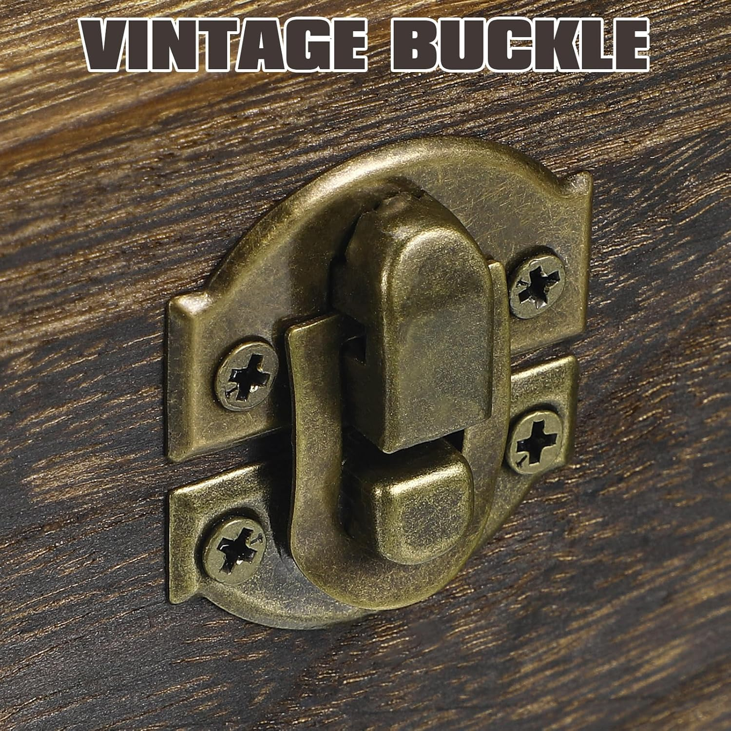 TEHAUX Rectangular Vintage Wooden Jewelry Box for Storage Decorative Keepsake Organizer for Rings Bracelets and Small Treasures 8.06 X 4.13 X 2.55 Inch image number 2