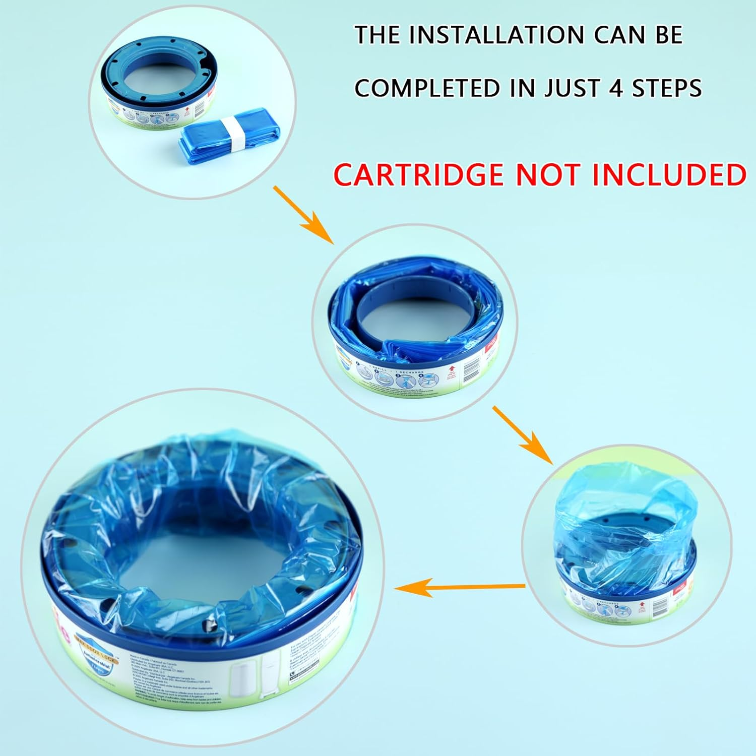 12 Pack 6.5 Meter Nappy Bin Refill Bags Diaper Pail Refills Compatible with Tommee Tippee & Angelcare Pails Diaper Bin Bag image number 3