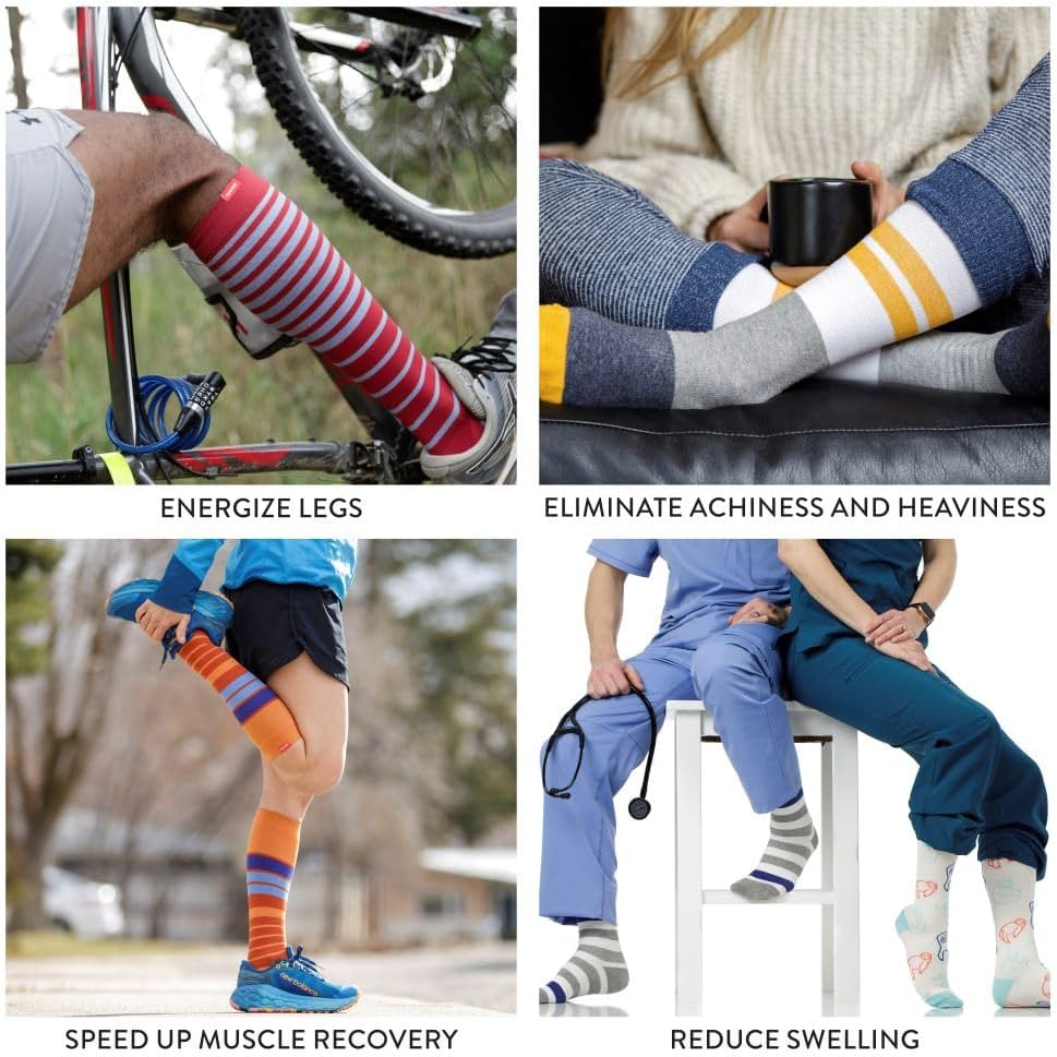 VIM & VIGR 30-40 Mmhg Medical Grade Compression Socks for Women & Men image number 2