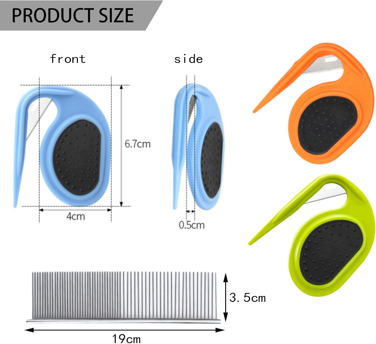 TYXHXTF 4 Pieces Pet Combs, Pet Grooming Brush, Dog Brushes for Grooming, Dematting Comb for Dogs and Cats, Fur Detangling Tool for Pets image number 4