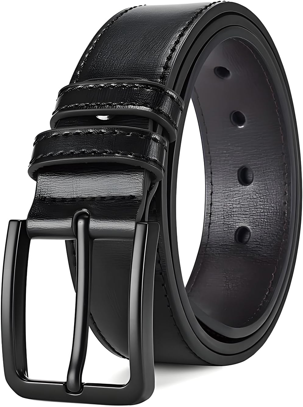 Men'S Casual Jeans Belt Classic Work Business Needle Buckle - Adjustable Leather Waist Belt for Men with Durable Metal Buckle, Suitable for Various Occasions ﻿