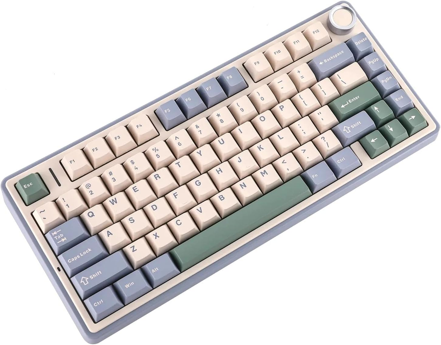 AULA F75 Wireless Mechanical Keyboard &ndash; Tri-Mode 75% Layout &ndash; Hot Swappable &ndash; RGB &ndash; Gasket Mount &ndash; PBT Keycaps &ndash; 4000Mah Battery (Cedar Green (Ice Vein Switch)) - Black Contour (Star Vector Switch) image number 7