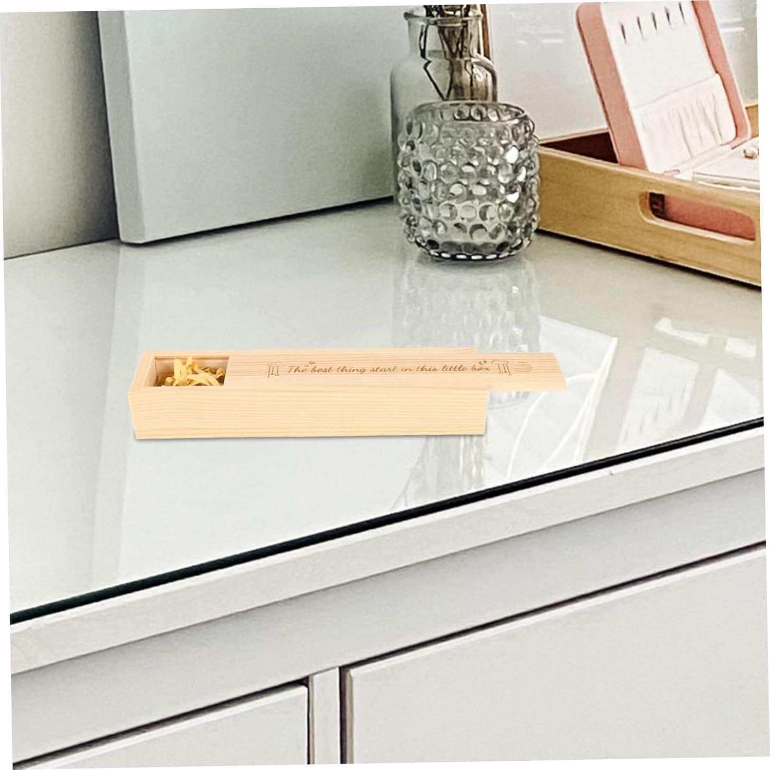 Wood Pregnancy Test Box Lid Baby Announcement Keepsake Organizer Natural Wood Pregnancy Test Holder Storage Case for Pregnant Women Memory image number 5