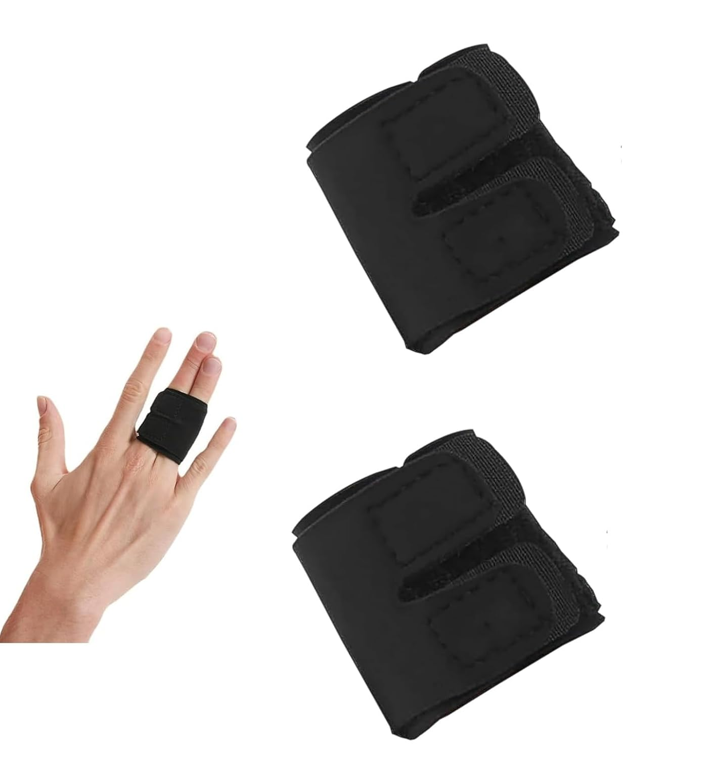 Liyquint 2 PCS Finger Splints for Sports & Pain Relief - Breathable Two-Finger Support Sleeves, Compression Protectors for Basketball, Tennis, Volleyball - Joint Stabilizer for Athletes & Arthritis (Black) image number 6