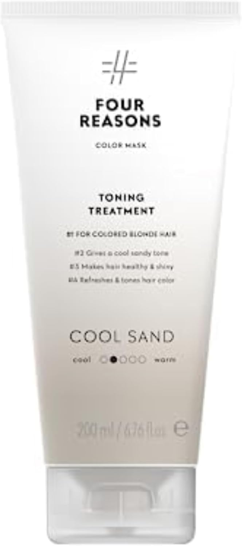 Four Reasons Color Mask &ndash; Cool Sand Blonde - (27 Colors) Color Depositing Conditioner, Toning Treatment, Tone & Enhance Color-Treated Hair - Semi Permanent Hair Dye, Vegan and Cruelty-Free, 6.76 Fl Oz