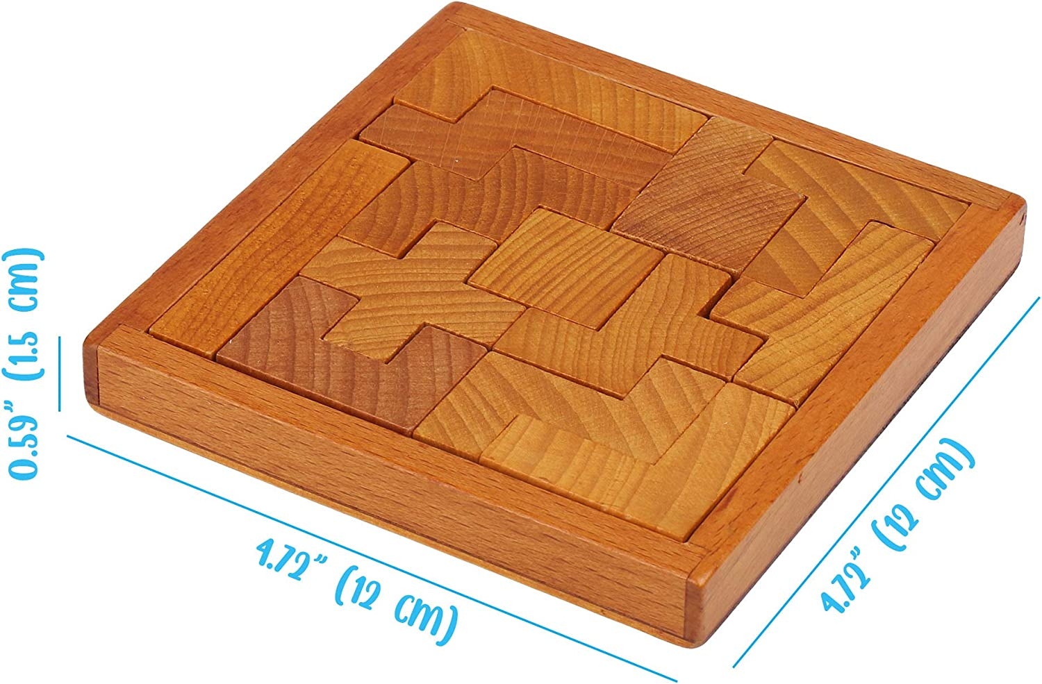 Sharp Brain Zone Wooden Brain Teaser Puzzles for Kids Children & Adults | Challenging Puzzles | Pentominoes Brain Teasers Games | Suitable for Ages 6 and Above image number 2