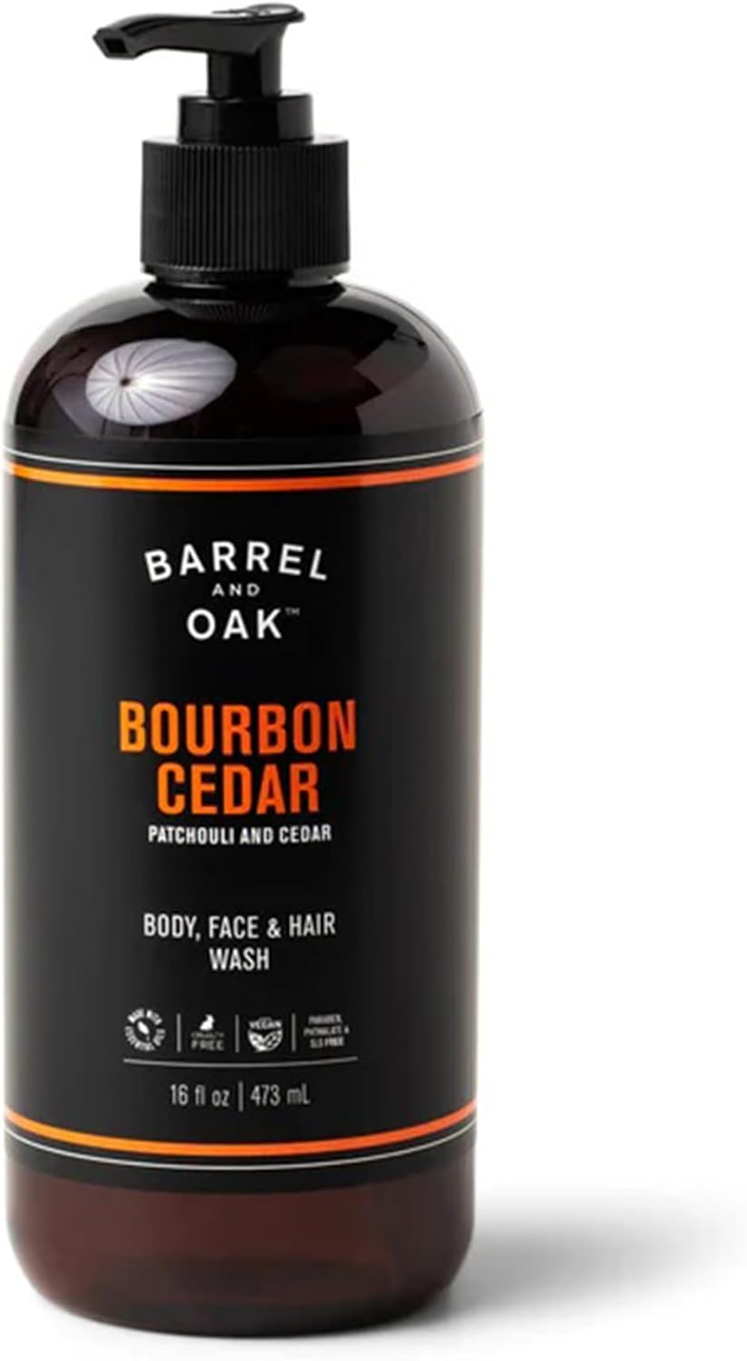 Barrel and Oak - All-In-One Body Wash, Men'S Soap for Hair, Face, & Body, Essential Oil-Based Scent, Cedarwood & Bourbon, Vegan (Bourbon Cedar, 16 Oz) image number 4