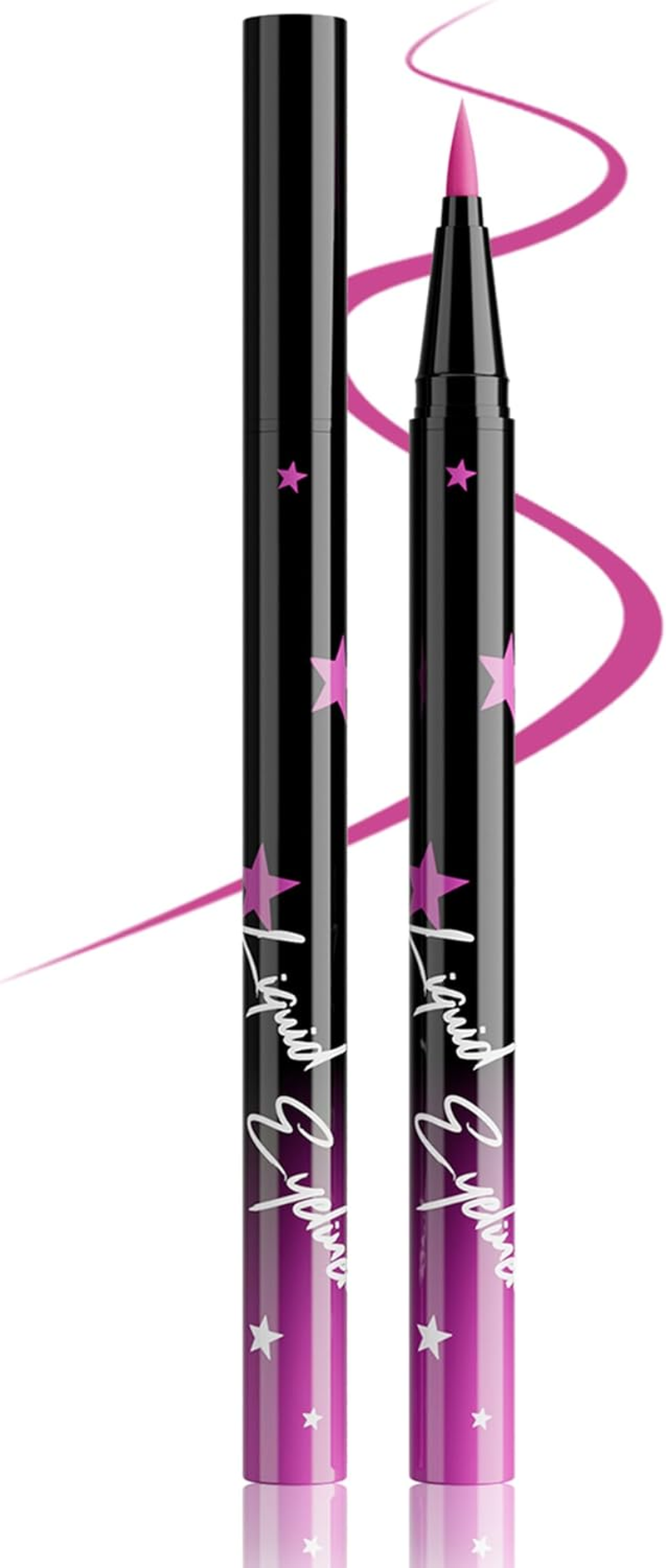 Erinde Pink Liquid Eyeliner, Waterproof & Smudge-Proof, Quick-Drying and Long-Lasting, Highly Pigmented for Precise Eyeliners, Multiuse Eyeliner Pen for Halloween, Carnival & Cosplay, Vegan #06 image number 2