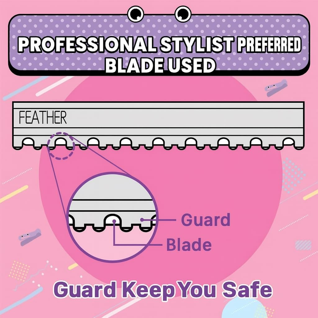 FEATHER Hair Cut Monster Easy Bangs Self Cutter Plastic Purple 1 Piece image number 4