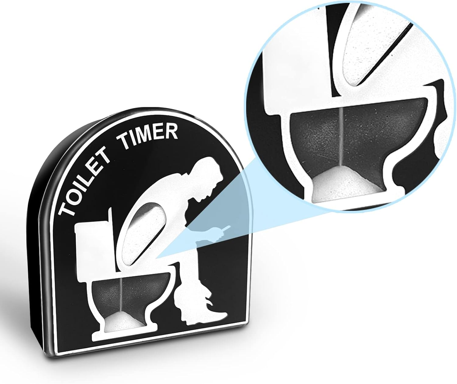 5 Minutes Toilet Hourglass Sand Timer Funny Atmosphere Tool Decompression Decoration Fashion Ornament Creative Timer for Toilet Training, Bathroom Time for Dad (Style-1) image number 4
