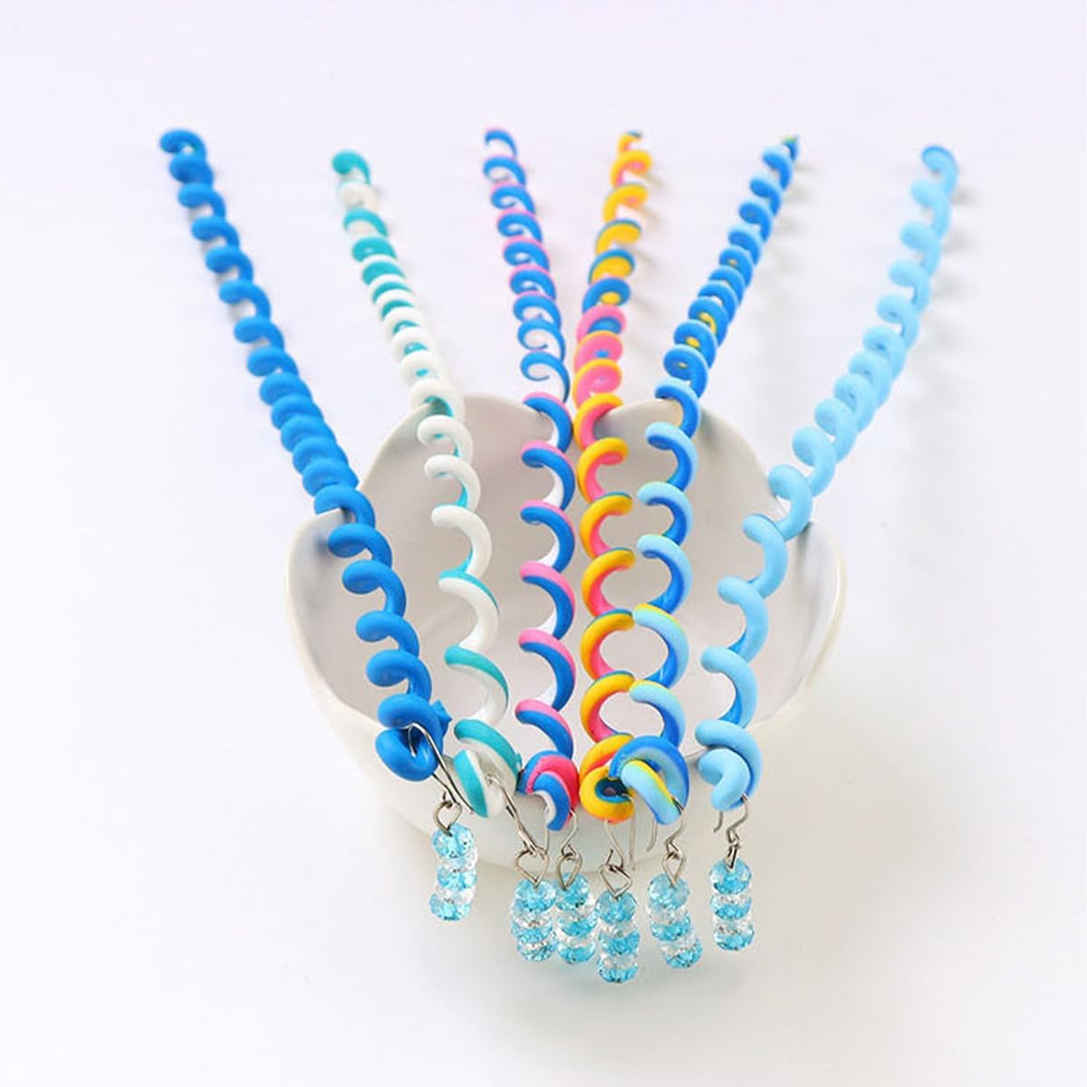 VOANZO Girls 24 Pieces Hair Accessories Set Blue Hair Twist Tool DIY Accessories Braided Hair Styling Accessories for Daily Dress image number 1